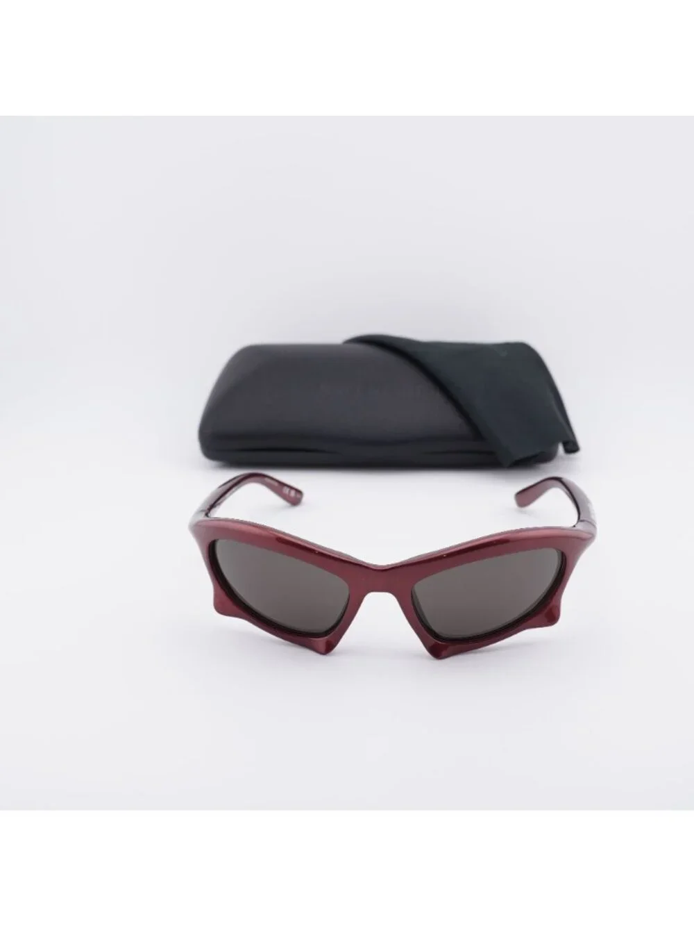 Balenciaga BB0229S 005 Sunglasses Bordeaux Oval Frame, Grey Lenses